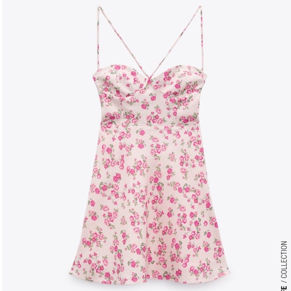 Zara Dresses Zara Floral Linen Blend Dress Poshmark